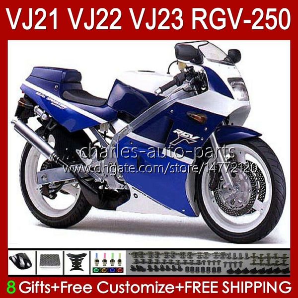 Тело для Suzuki RGV250 SAPC VJ22 Blue White RGV-250 Панель 1990 1991 1992 1993 1994 1995 1996 20HCC.55 RVG250 VJ 22 RGVT-250 RGVT RGV 250CC 250 CC 90 91 92 93 94 95 96