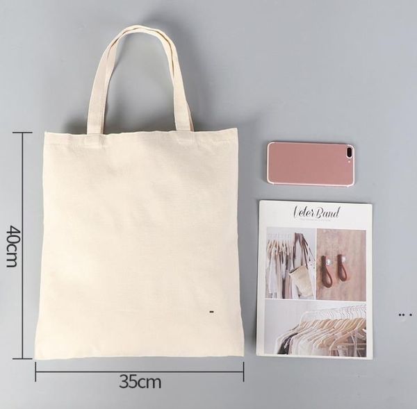 Neue DIY Werbung Sublimation Segeltuch Tasche Umweltfreundliche Leere Einkaufen Handtasche Damen Baumwolltaschen Wärmeübertragung EWF7632