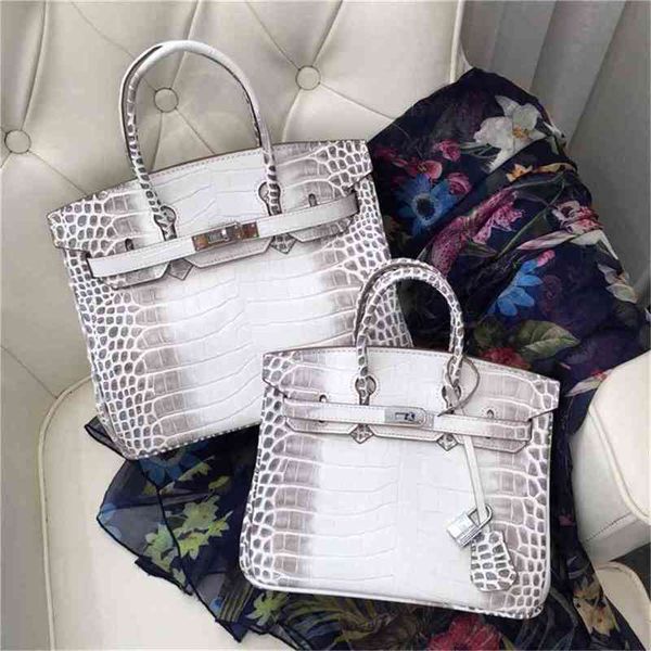 

women luxurys designers bags 2021 shop purchase 30's same himalayan white crocodile cowhide whole designer handbag handbags totes cross