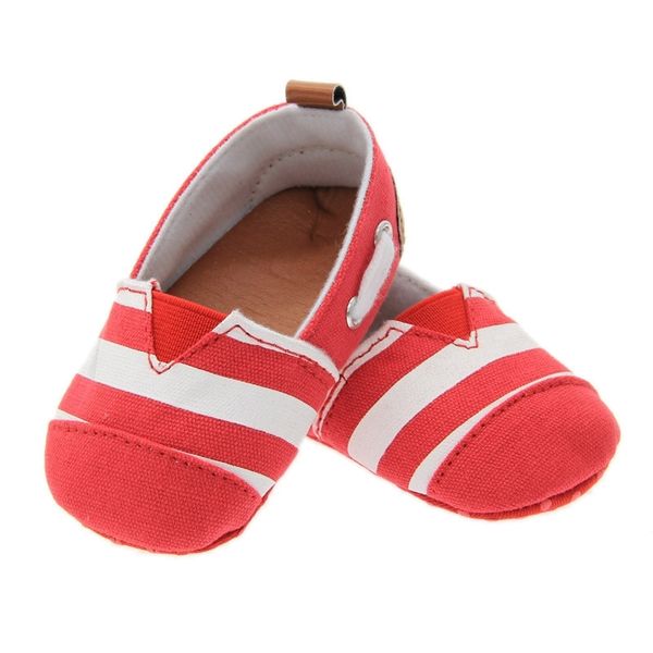 

little feet red and white stripe cotton walking soft sole anti slip baby shoes sh7