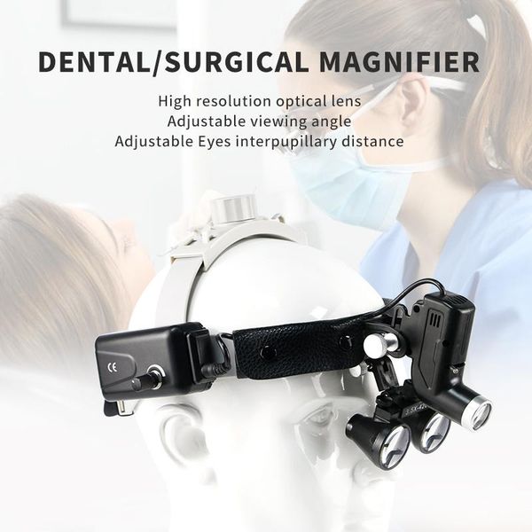 

dental portable headlight with 3.5x ent binocular loupes headlamps