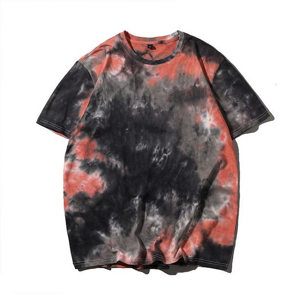 

men's t-shirts summer european and american t-shirt, tie-dye high street round neck pullover short sleeves zt76 hkm5, White;black