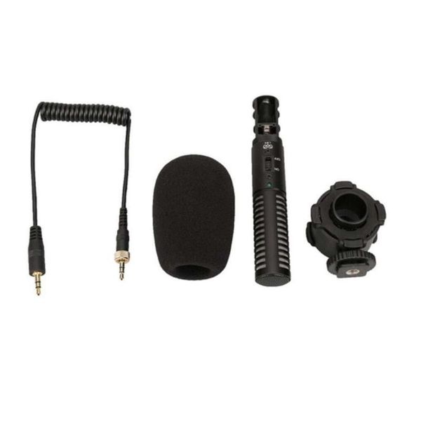 

by-pvm50 3.5mm stereo x/y condenser microphone for dslr camera camcorder audio recorder mic + foam windshield microphones