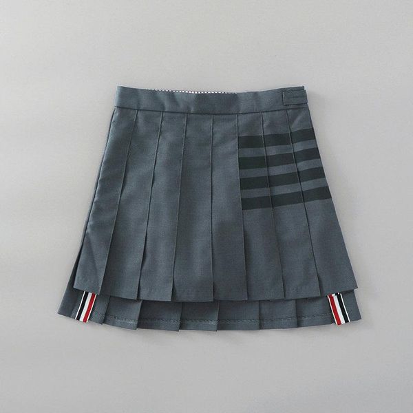 

skirts women's high waist skirt 2021 spring and summer college style gray pleated a- line, Black
