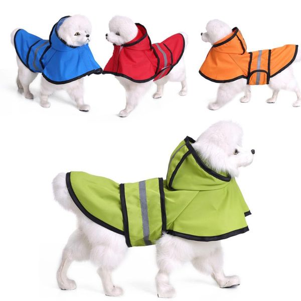 

dog apparel pet puppy reflective raincoat clothes fashion rainy days slicker big high ventilation rainwear for walking