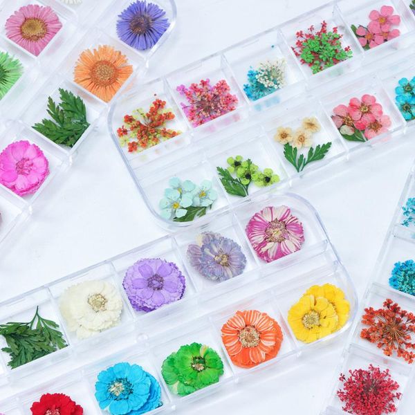 

nail art decorations boxed dried flower ornaments 6 japanese women's trends nails supplies, Silver;gold