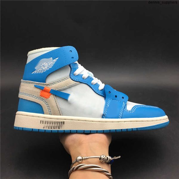 

og jumpman 1s basketball shoes joint design unc ow north carolina blue men's white ladies sports outdoor, Black