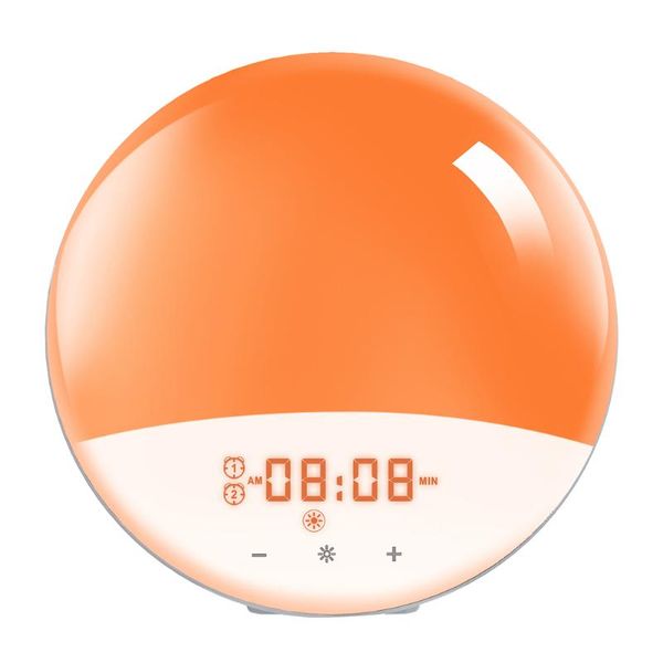 

other clocks & accessories sunset smart life fm radio works home wake up light workday alarm clock sunrise digital nightlights