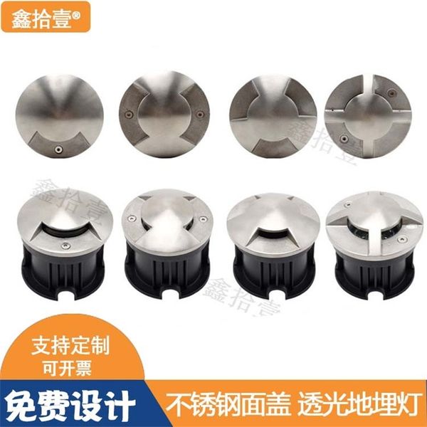 

led stainless steel transparent one, two, three, four side luminous buried lamp