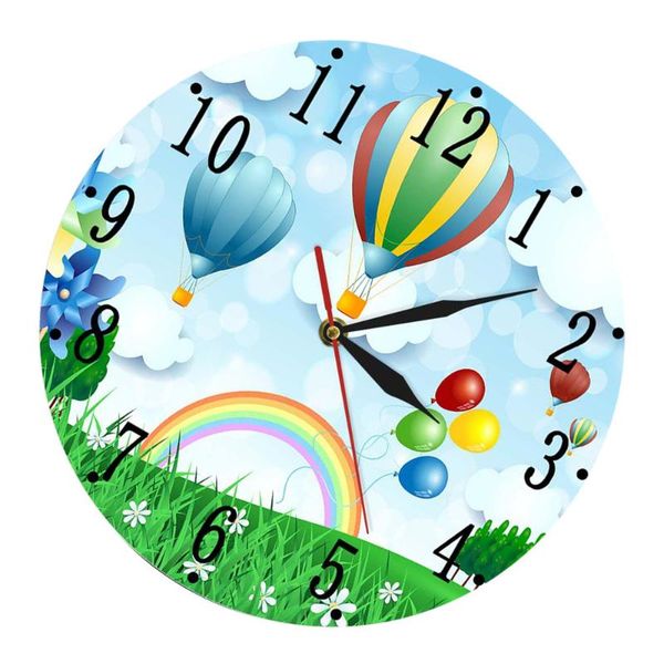 

wall clocks air balloon pattern clock battery operated home ornament