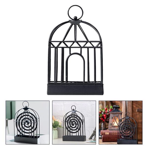 

1pc creative birdcage mosquito coil holder nordic iron bracket fragrance lamps