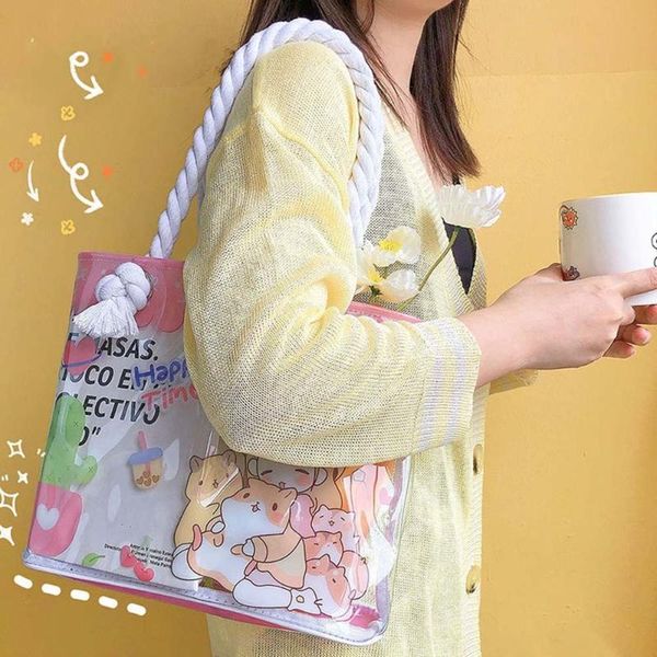 

evening bags creative beach waterproof bag cute girl heart shoulder pcv transparent handbag storage travel essential