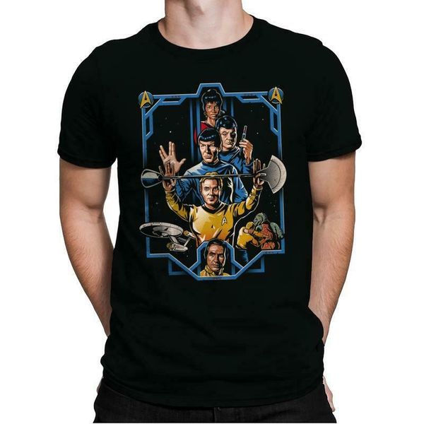 

alien martial art space trek galaxy enter the dragon mashup retro black t-shirt, White;black