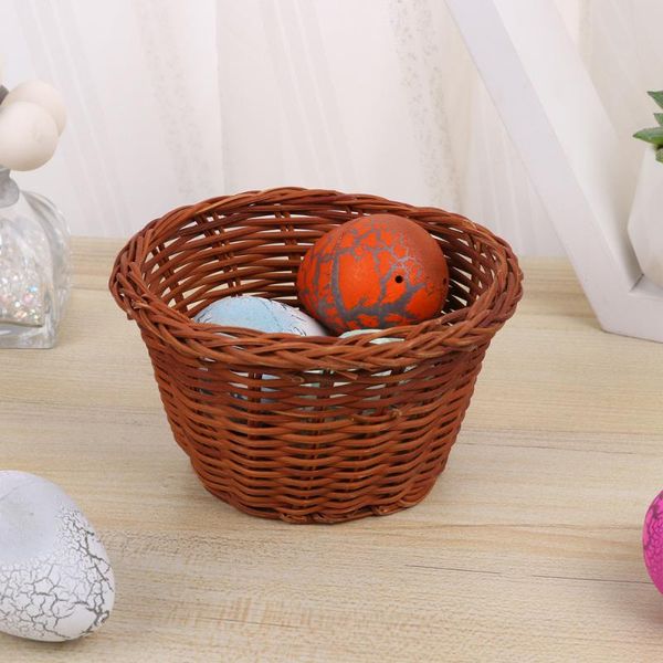 

round mini basket weaving easter storage holder handcraft ornament party decor baskets