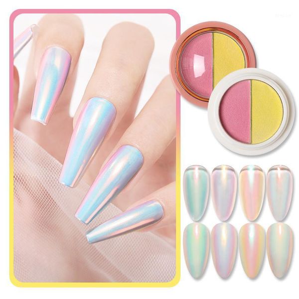 

box gold sliver pink mirror nail powder glitter sequins art gel polishing chrome flakes pigment dust decorations1, Silver;gold