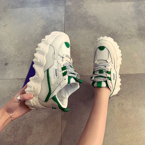 

sports running shoes female ins tide 2021 new wild high-quality harajuku style casual breathable white