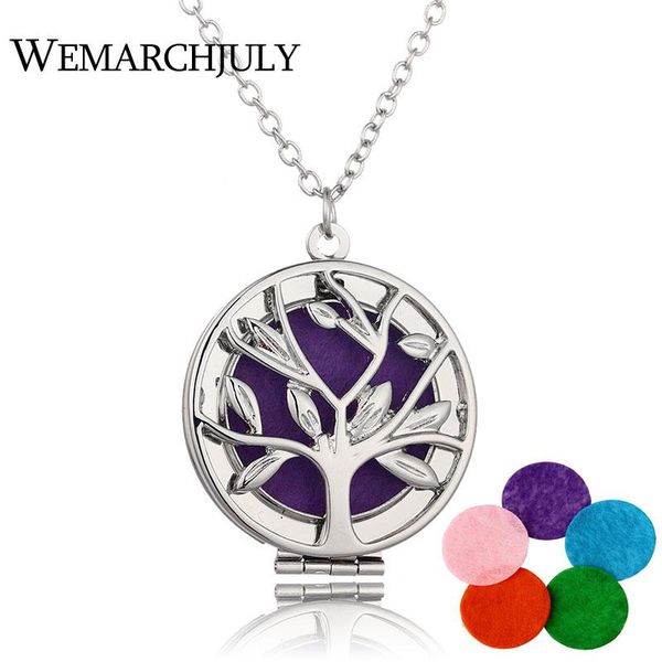 

pendant necklaces tree of life locket essential oil diffuser necklace for women with silver plated gift