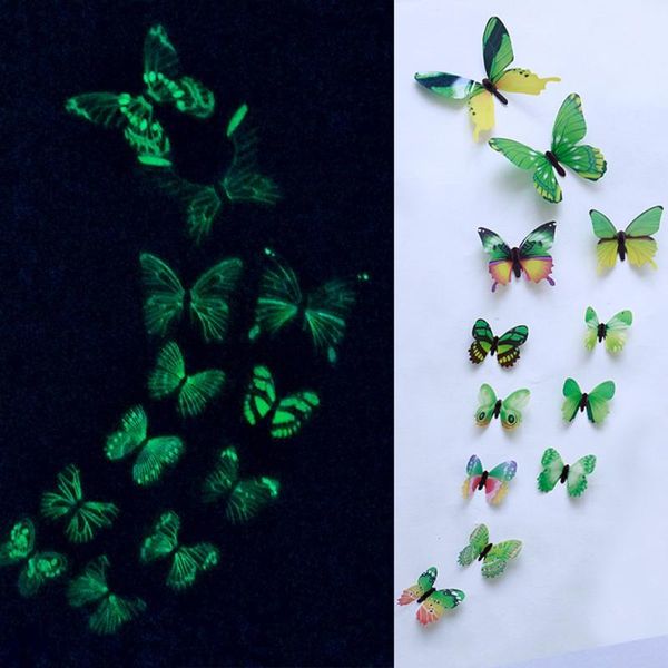 

wall stickers 12pcs luminous butterfly decal art room magnetic home decor butterflies glowing stars shine in the dark
