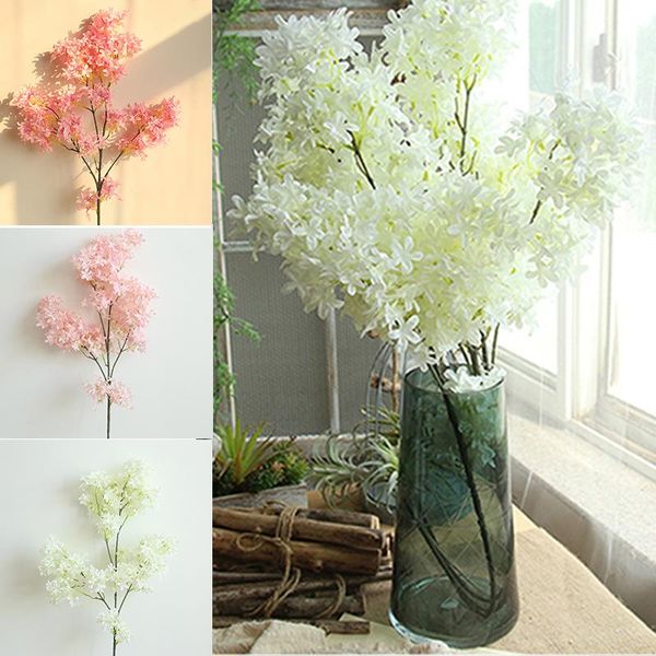 

artificial flower branch home arrangement silk cherry blossoms wedding festival party decoration fake decorative flowers & wreaths