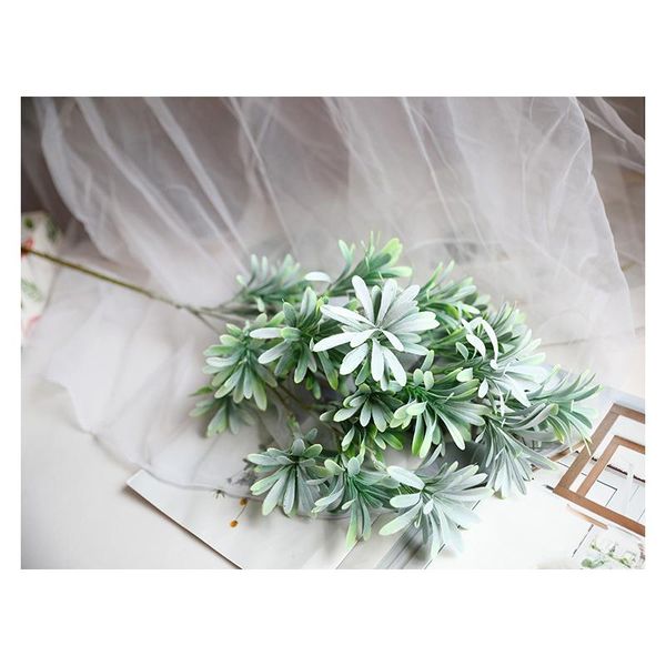 

decorative flowers & wreaths 1pc 6 forks parmesan plastic grass fake plants for diy flower arrangement material wedding party home decoratio