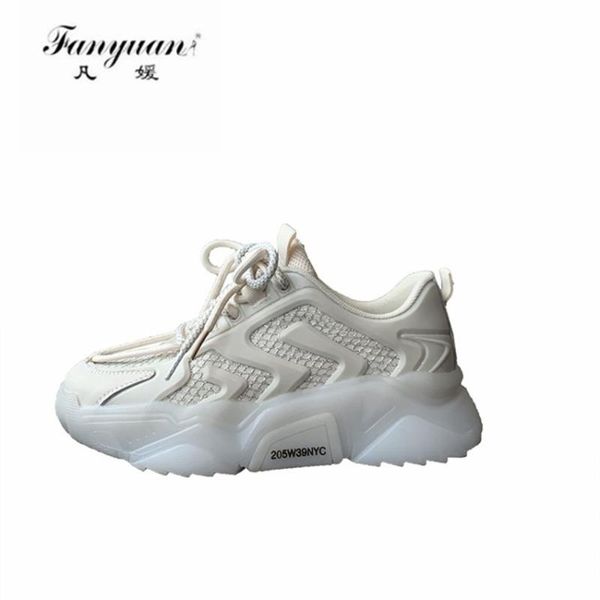 

boots fanyuan women's sneakers platform shoes for women cow leather fashion mix color casual daily lady footwear, Black