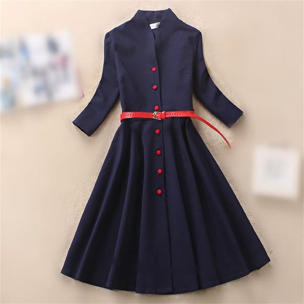 

casual dresses european and american women's spring autumn fashion small fragrant wind temperament slim thin long section of the dress, Black;gray