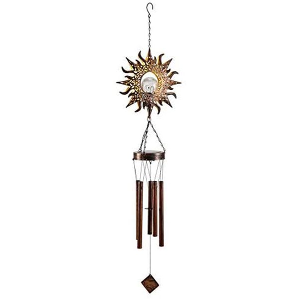 

decorative objects & figurines solar led light wind chimes sun lights outdoor garden waterproof metal unique hanging mobile lamp