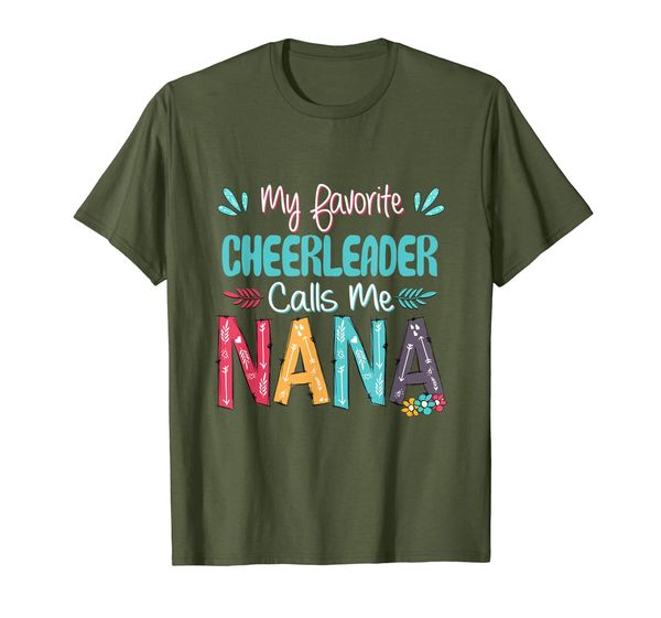 

my favorite cheerleader calls me nana cheerleading t-shirt, White;black
