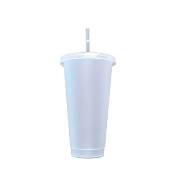 

24oz tumblers plastic drinking juice with lip and straw magic coffee mug costom starbucks transparent cup 50pcs dhl 997 z2