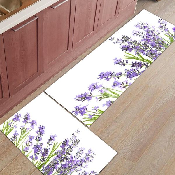

carpets purple flower lavender white kitchen mat home entrance doormat living room decor floor carpet bathroom anti-slip rug