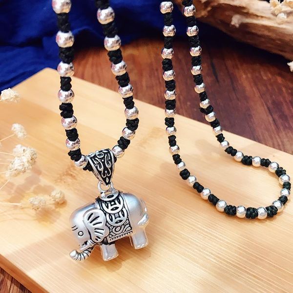 

chains elephant necklace sweater chain long wild fashion ethnic style clothes female pendant, Silver