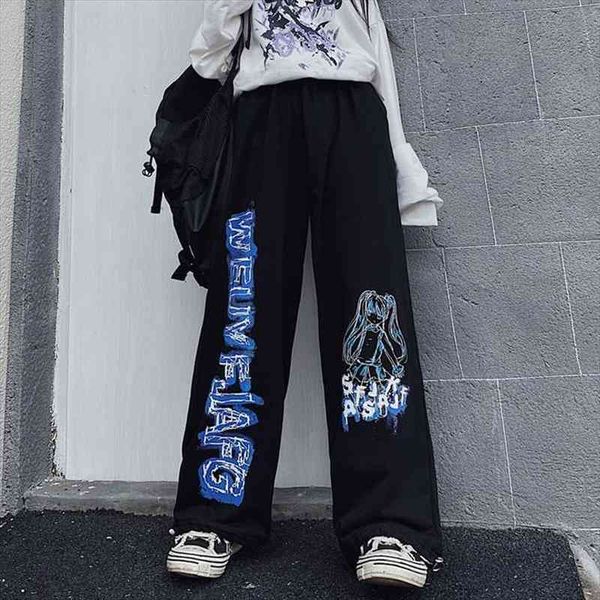 

woman pants harajuku plaid pants for women trousers streetwear woman harem autumn ladies causal plus size capris, Black;white