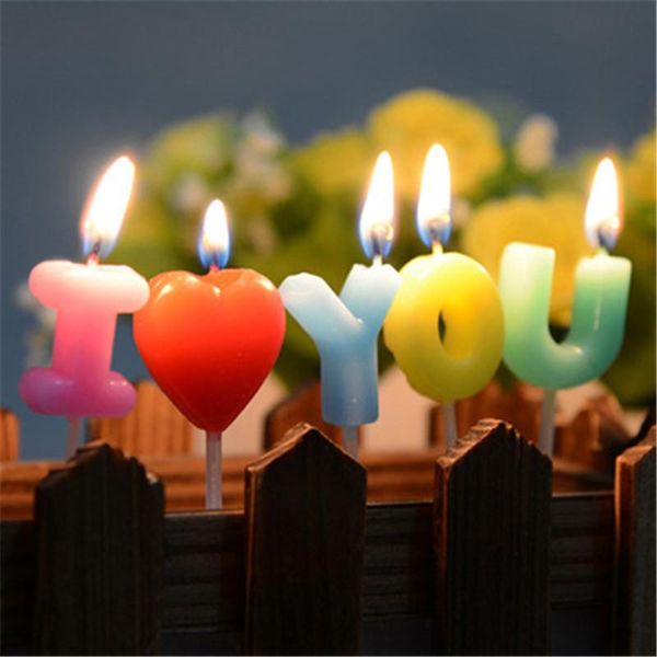 

love you letter happy birthday candles novelty anniversary wedding romantic toothpick cake party decor decoration