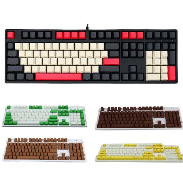 

keyboards 108pcs universal key caps set lightproof pbt keycaps for cherry mechanical keyboard replacement accessories