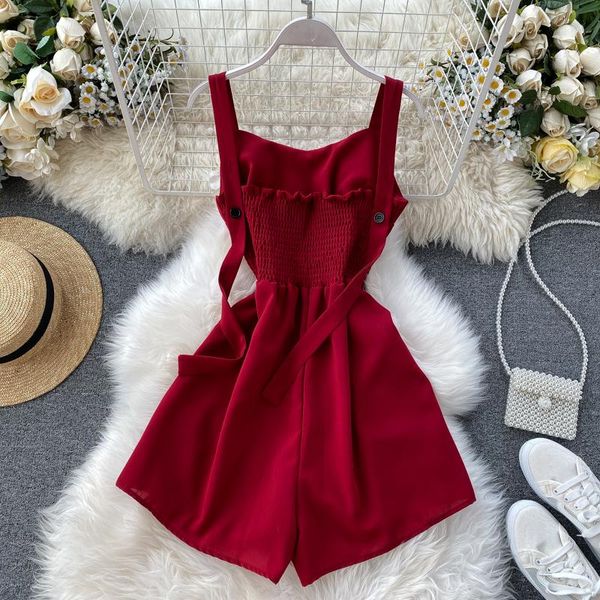 

women's jumpsuits & rompers 2021 summer fashion womens jumpsuit shorts sleeveless backless bodysuit ladies casual overall streetwear ko, Black;white