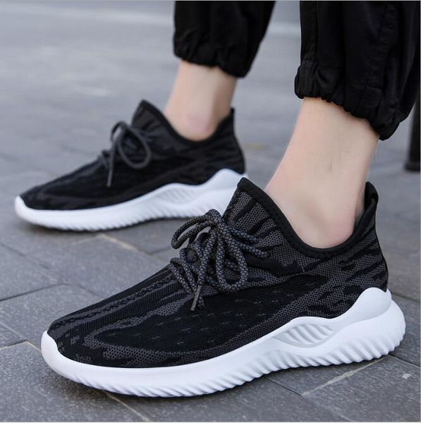 

Flying woven shoes for men spring student casual breathable sports single old Beijing cloth running shoes male good quality cheap wolesale top service discount shoe, Black