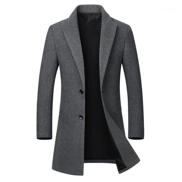 

men's trench coats winter jacket wool coat collar, Tan;black