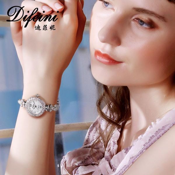 

wristwatches moissanite diamond iced out wrist watches women real zircon jewelry black roman numerical dial ritzin, Slivery;brown