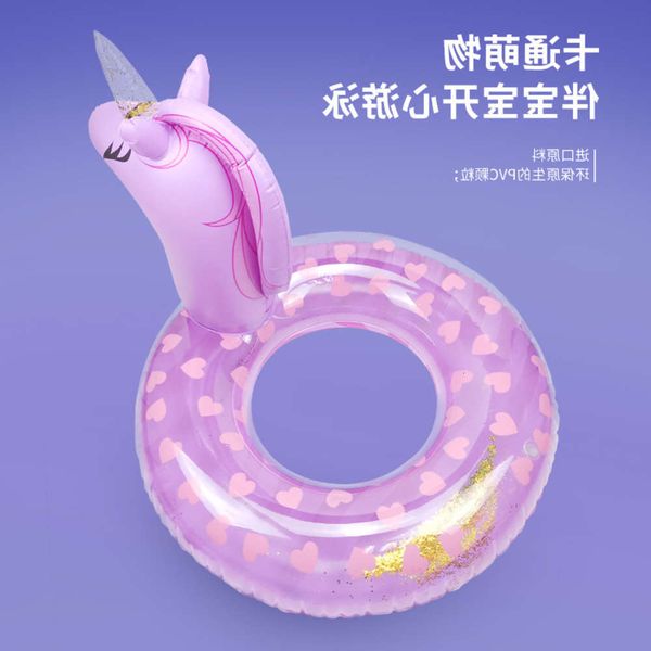

swimming ring inflatable children's unicorn infant swimming boat cartoon shape with handle seat ring