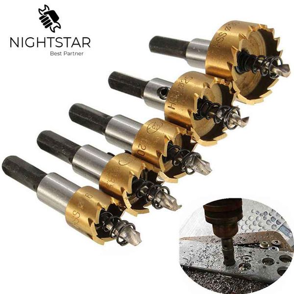 

krachtige 5pcs hss drill bit hole saw set stainless steel metal alloy 16 18.5 20 25 30mm