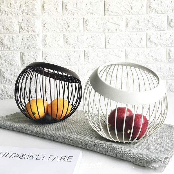 

storage bottles & jars home wrought iron fruit basket plate creative living room household drain simple modern dried bowl