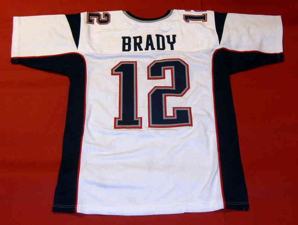 Maglia da calcio personalizzata Uomo Gioventù Donna Vintage TOM BRADY CUSTOM PRO STYLE WHITE Rare High School Taglia S-6XL o qualsiasi nome e numero di maglie