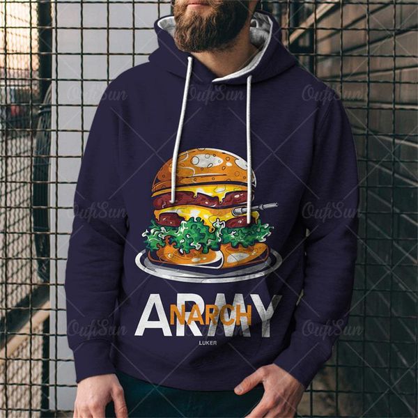 

men's hoodies & sweatshirts digital print classic long sleeve pocket pullover men large size soft commuter sportswear hoodie drawstring, Black