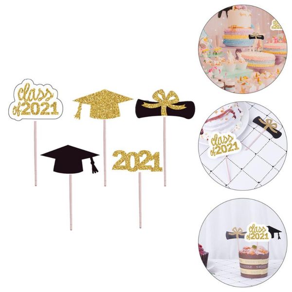 

other festive & party supplies 20pcs 2021 graduation cap cupcake ers cake decorative