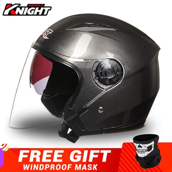 

motorcycle helmets gxt helmet casco moto double lens motocross open face anti-uv four seasons breathable half casque
