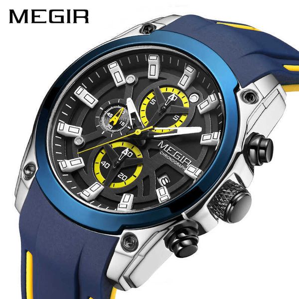 Mens Relógios 2021 Azul Esporte para Homens Top Marca Luxo Chronógrafo Homem Assista Militar Quartz Relógios Luminários Relogio Masculino