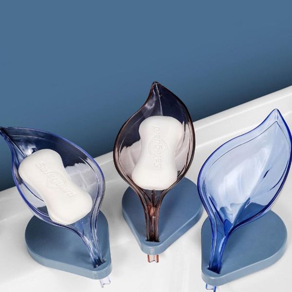 

leaf shape soap box bathroom dish storage non-slip drain holder case container plates bath gadget accessories dishes