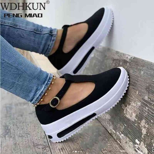 

sandals summer women's vintage wedge shoes woman buckle strap straw thick bottom flats platform flock sandalias mujer 4taf, Black