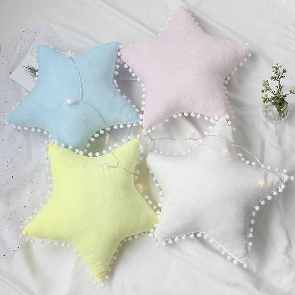 

cushion/decorative pillow 2021 selling star pattern cushions with pom multi colours creative cushion for garden sitting cojines almofadas 45