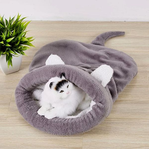 

soft warm sleeping dog bed pets winter fleece cat bag for puppy small dogs mat kennel house ho beds & furniture